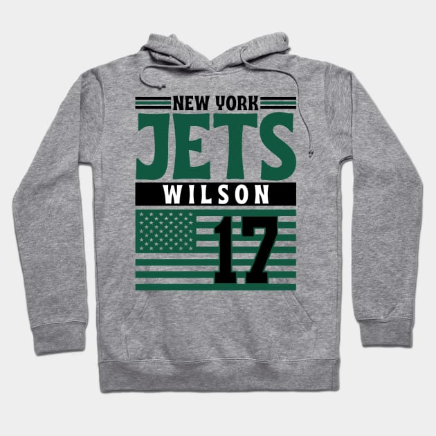 New York Jets Wilson 17 American Flag Football Hoodie by Astronaut.co